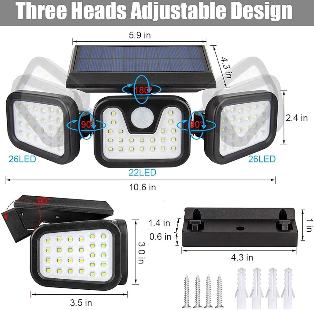 Scorpio Solar Lights, 74 Led 3 Side Lights YO73 ✅